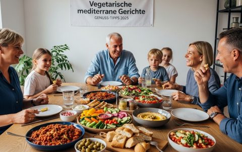 vegetarische mediterrane gerichte tafel