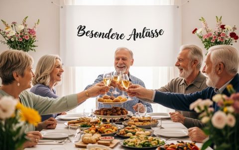 familie feiert festliches essen