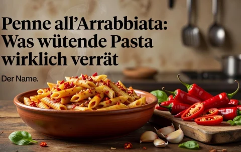 Professional header image for educational tutorial: Penne all'Arrabbiata: Was wütende Pasta wirklich verrät